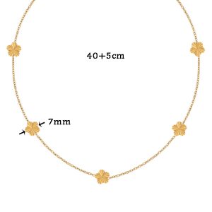 TN819e-Dây chuyền titan 5 bông hoa 5 cánh móc máy