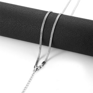 TN823c Dây chuyền nữ titan ô vuông đôi