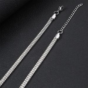 TN823e Dây chuyền nữ titan ô vuông đôi