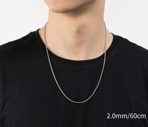 DC085c Dây chuyền titan nam kiểu bông dừa tròn 2mm