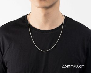 DC085a Dây chuyền titan nam kiểu bông dừa tròn 2.5mm