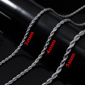 DN192b Dây chuyền nam inox kiểu dây thừng buộc tàu