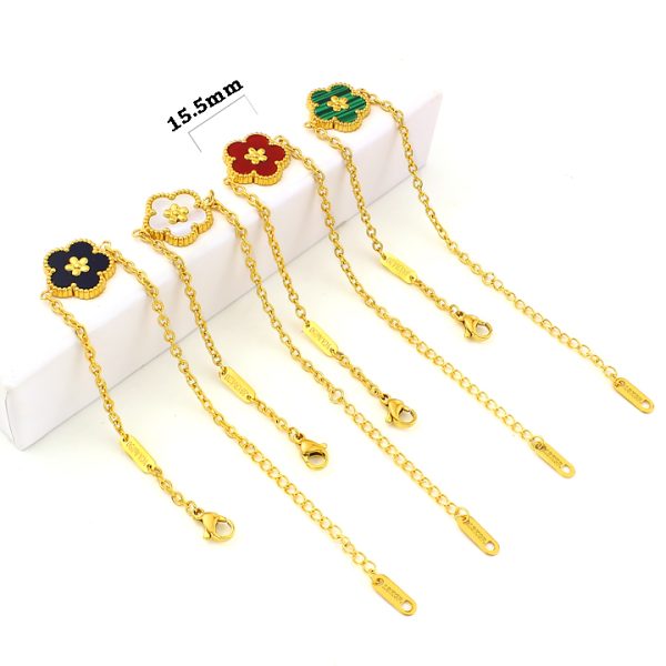 TA077a Lắc tay nữ titan van cleef hoa 5 cánh