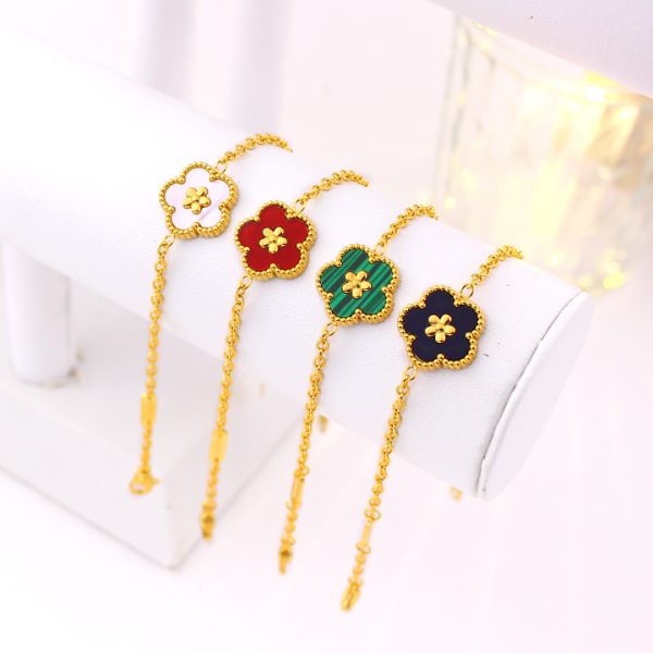 TA077b Lắc tay nữ titan van cleef hoa 5 cánh