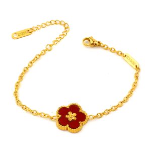 TA077f Lắc tay nữ titan van cleef hoa 5 cánh