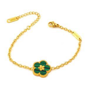 TA077g Lắc tay nữ titan van cleef hoa 5 cánh