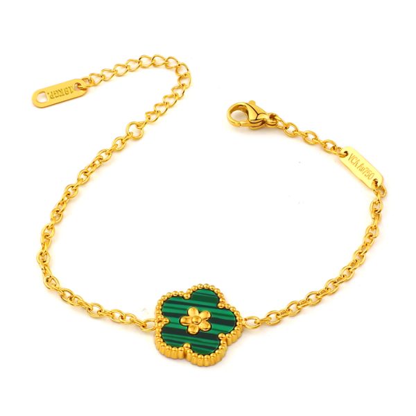 TA077g Lắc tay nữ titan van cleef hoa 5 cánh