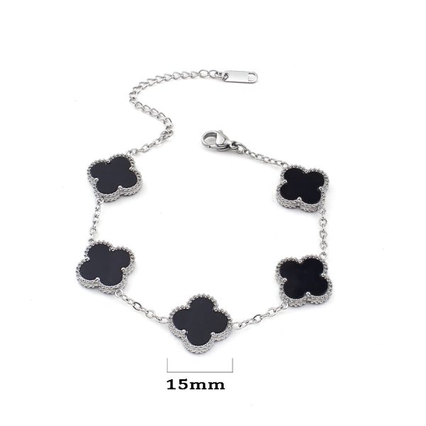 TA081e Lắc tay nữ titan hoa 4 cánh van cleef 15mm