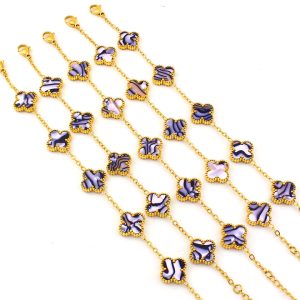 TA106b Lắc tay nữ titan hoa 4 cánh van cleef