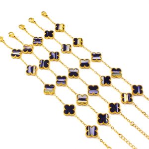 TA117b Lắc tay nữ titan hoa 4 cánh van cleef 13mm