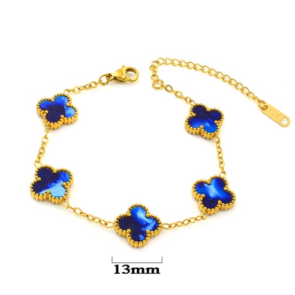 TA142a Lắc tay nữ titan hoa 4 cánh van cleef 13mm