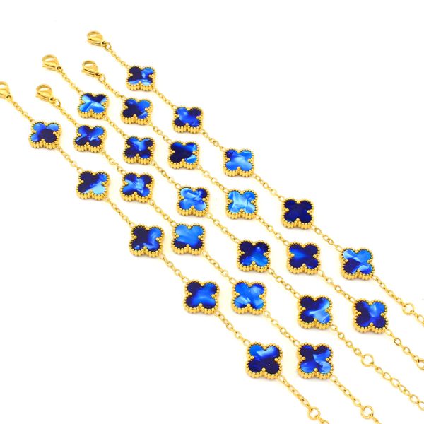 TA142b Lắc tay nữ titan hoa 4 cánh van cleef 13mm