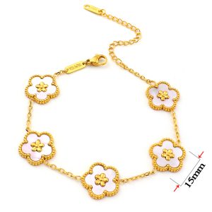 TA145f Lắc tay nữ titan van cleef hoa 5 cánh