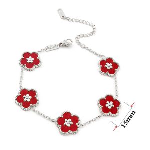 TA184e Lắc tay nữ titan van cleef hoa 5 cánh