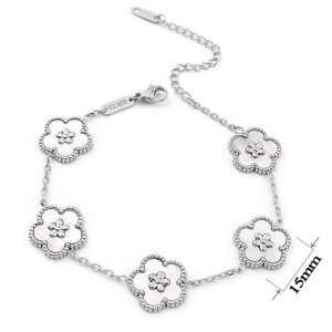 TA184f Lắc tay nữ titan van cleef hoa 5 cánh