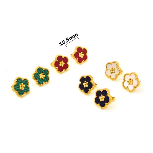 TB299a Bông tai nữ titan hoa 5 cánh van cleef