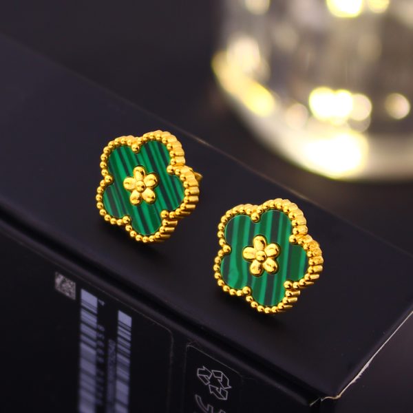TB299g Bông tai nữ titan hoa 5 cánh van cleef
