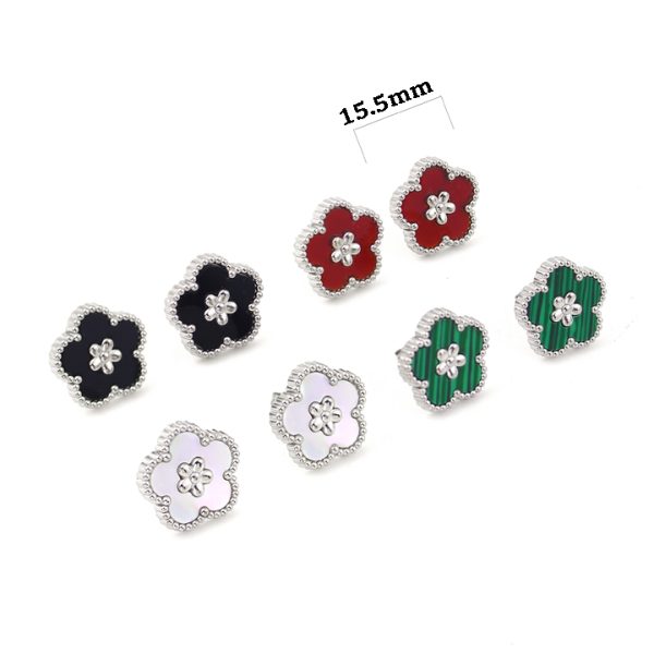 TB300a Bông tai nữ titan hoa 5 cánh van cleef