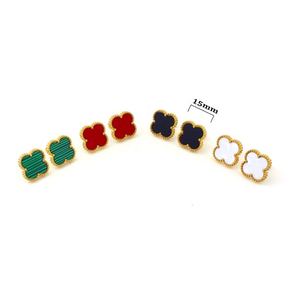 TB301b Bông tai nữ titan van cleef hoa 15mm