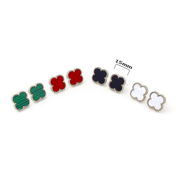 TB302b Bông tai nữ titan van cleef hoa 15mm