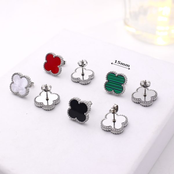 TB302c Bông tai nữ titan van cleef hoa 15mm