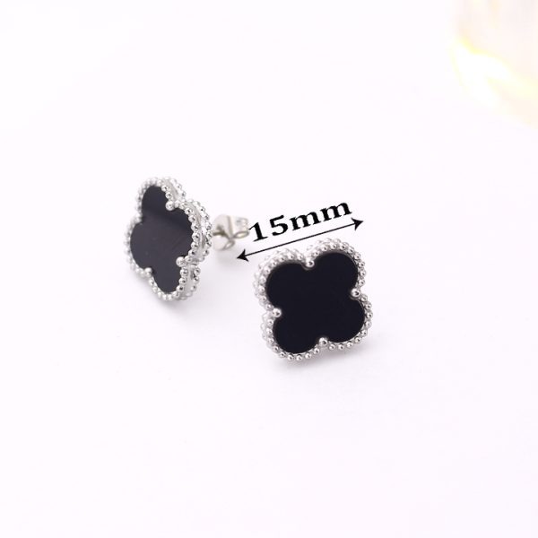 TB302e Bông tai nữ titan van cleef hoa 15mm