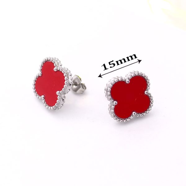 TB302f Bông tai nữ titan van cleef hoa 15mm