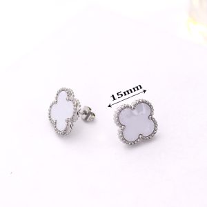 TB302g Bông tai nữ titan van cleef hoa 15mm