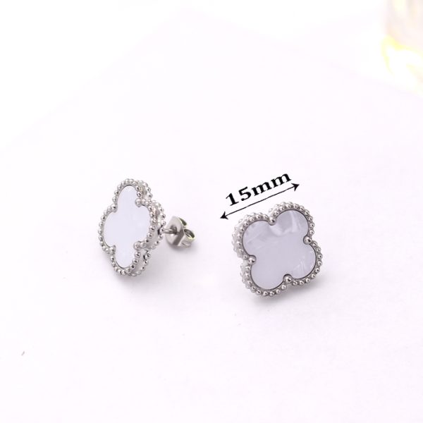 TB302g Bông tai nữ titan van cleef hoa 15mm