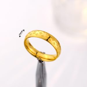 TC188g-Nhẫn titan bảng mo tròn 5ly thời trang LV