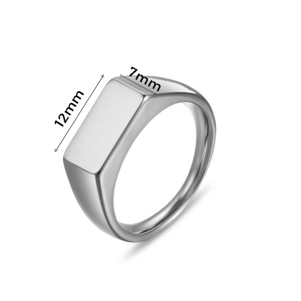 TC306d-Nhẫn titan mặt chữ nhật trơn bảng nhỏ