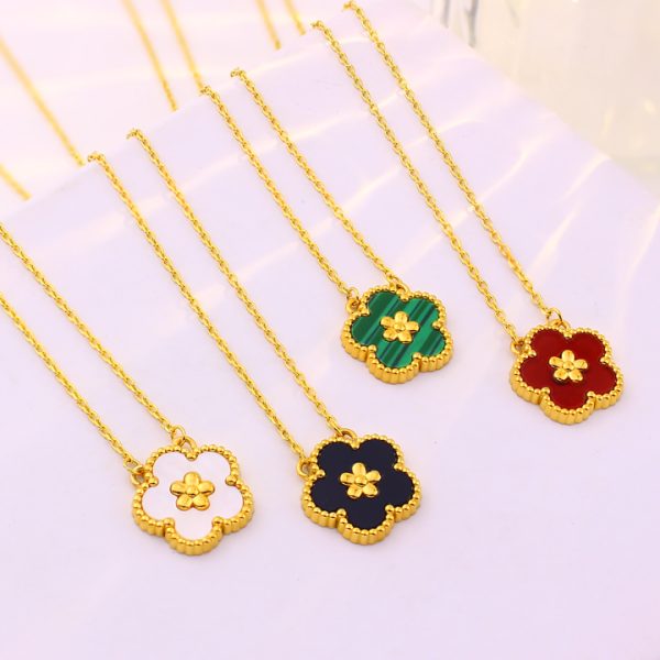 TN841b Dây chuyền titan hoa 5 cánh van cleef