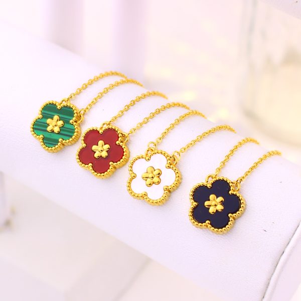 TN841c Dây chuyền titan hoa 5 cánh van cleef