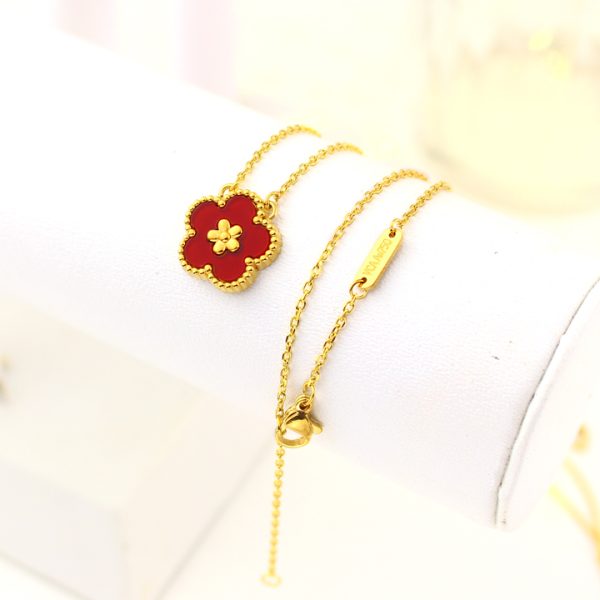 TN841d Dây chuyền titan hoa 5 cánh van cleef