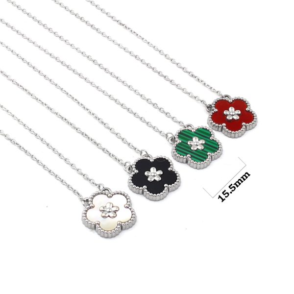 TN842a Dây chuyền titan hoa 5 cánh van cleef