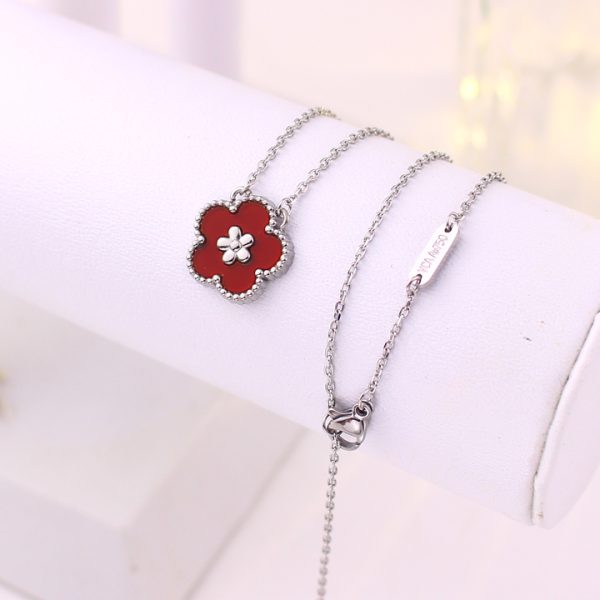TN842f Dây chuyền titan hoa 5 cánh van cleef