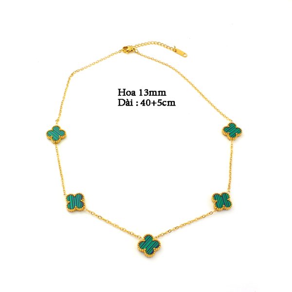 TN844c Dây chuyền nữ titan 5 bông hoa 4 cánh van cleef