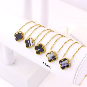 TN860a Dây chuyền nữ titan hoa 4 cánh van cleef 13mm