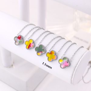 TN861a Dây chuyền nữ titan hoa 4 cánh van cleef 13mm