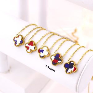 TN864a Dây chuyền nữ titan hoa 4 cánh van cleef 13mm