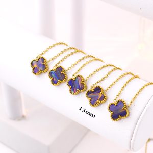 TN866a Dây chuyền nữ titan hoa 4 cánh van cleef 13mm