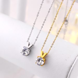 TN872d Dây chuyền vòng cổ nữ titan chữ V
