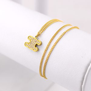 TN873b Dây chuyền vòng cổ nữ titan 2 chữ C ngược