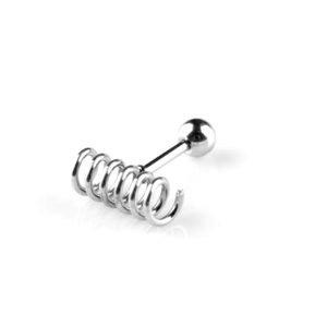 BT003c Bông tai inox lò xo đuôi bi vặn
