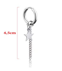 BT035a Bông tai nam inox tòn teng ngôi sao độc đáo cá tính
