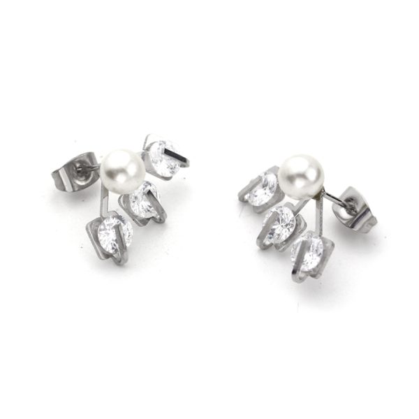 BT041b Bông tai nữ inox hình cách quạt