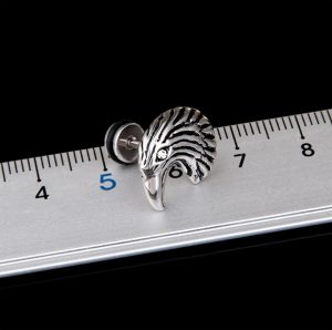 BT165b Bông tai inox đầu chim đại bàng độc đáo cá tính