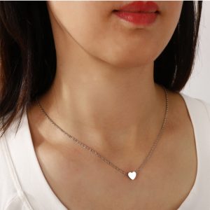 DC019b Dây chuyền nữ titan mặt hình trái tim 3 ly