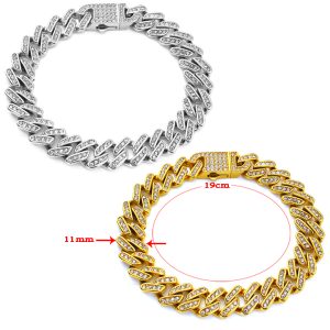 LN165a Lắc tay titan nam 11mm kiểu cuban đính full kim