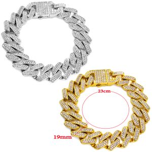 LN167c Lắc tay titan nam 19mm kiểu cuban đính full kim